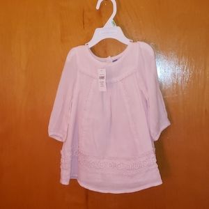 BabyGap pale pink long sleeve dress set 6-12M